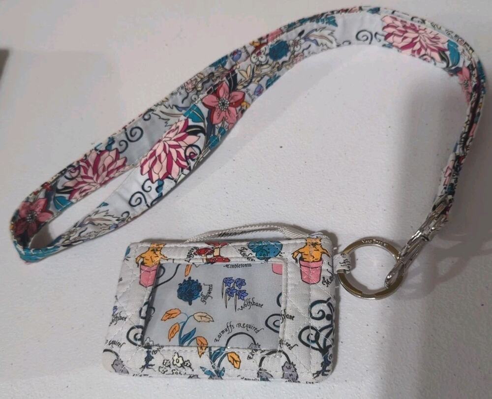 Vera Bradley Harry Potter Herbology Ditsy Zip ID Case &Wide Lanyard Set